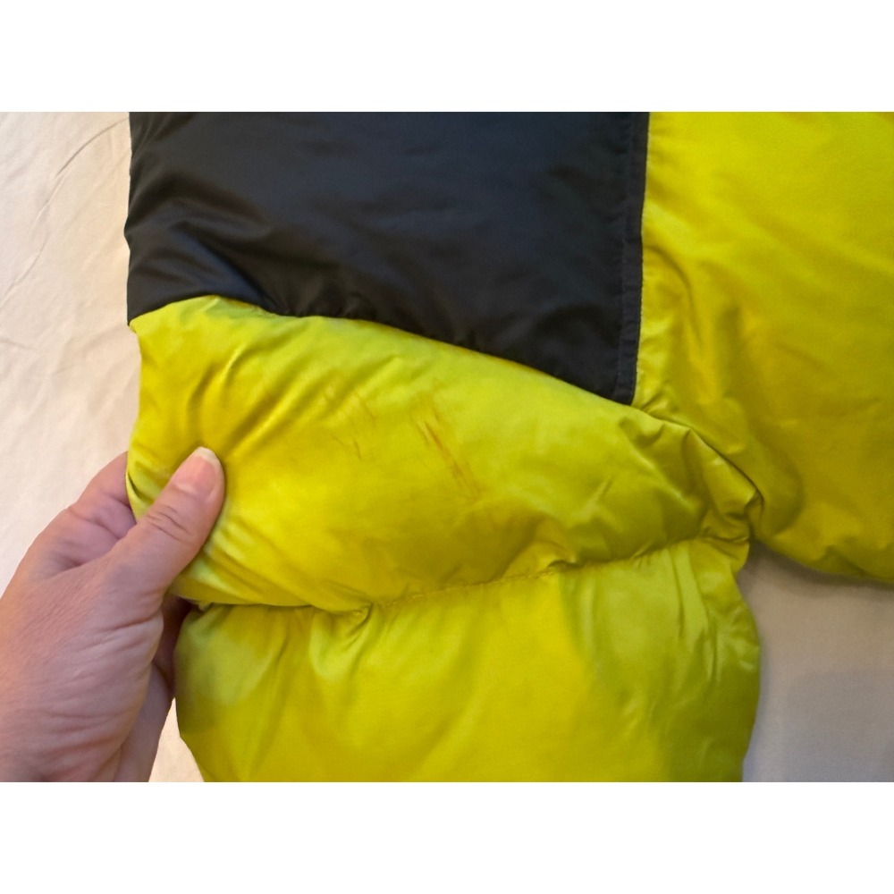 The North Face Nuptse 700 Down Puffer Jacket Men XL Neon yellow Black C759 retro - Picture 14 of 16